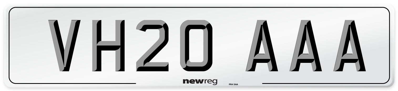VH20 AAA Number Plate from New Reg